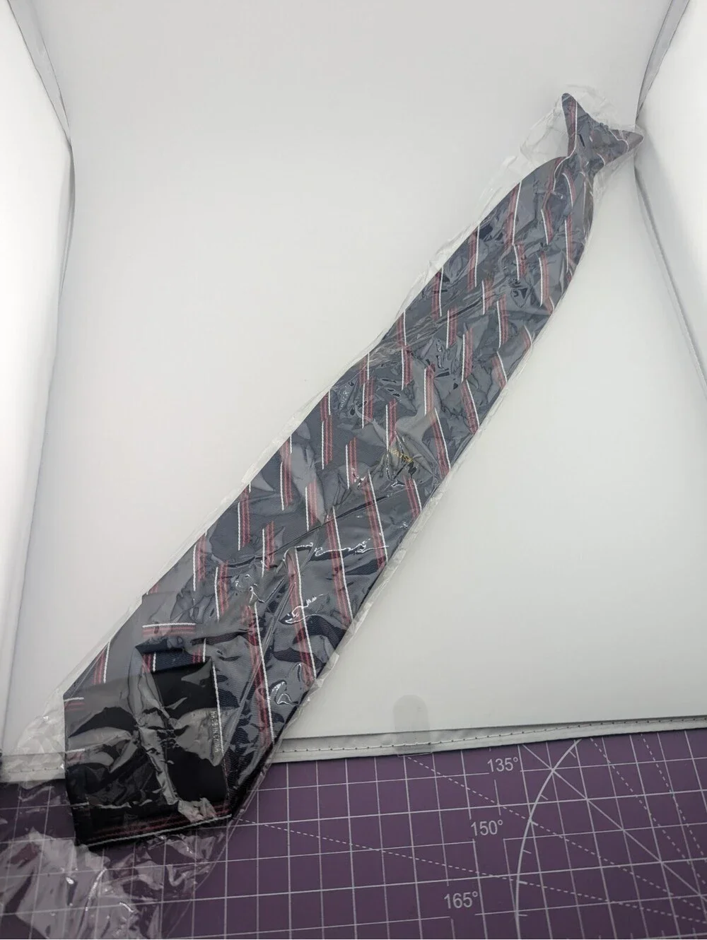 6 Pack Career Cravats Navy Red Silver Striped Clip-On Tie #36020 3.5x18
